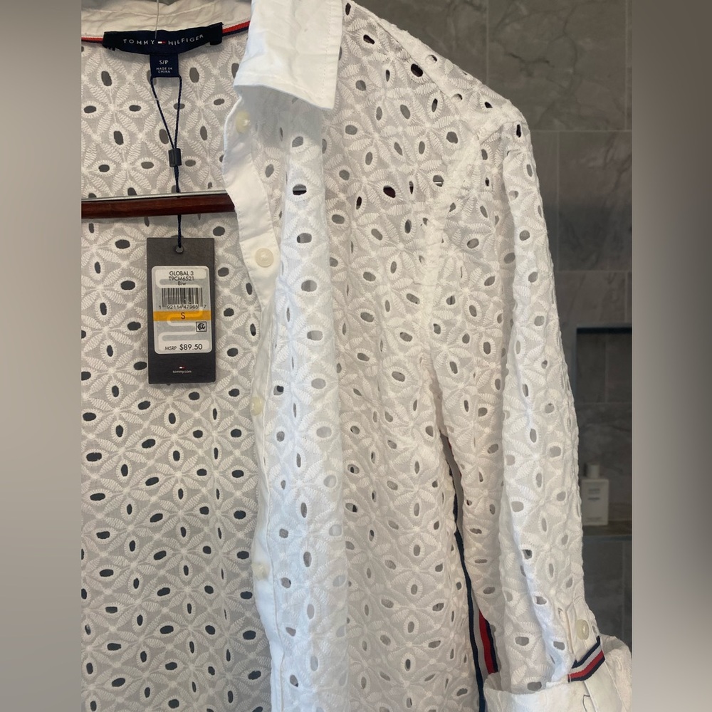 Tommy Hilfiger eyelet shirt (bikini swim suit cover up) - Picture 5 of 5